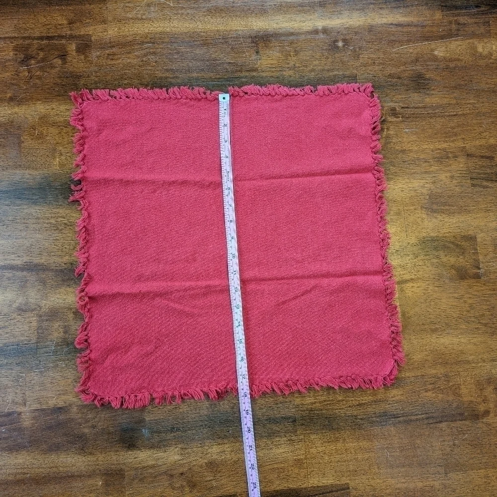 Red Fringe Cloth Napkins (x6)
